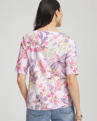 Chico's Clothing Tropical Floral Pima Tee