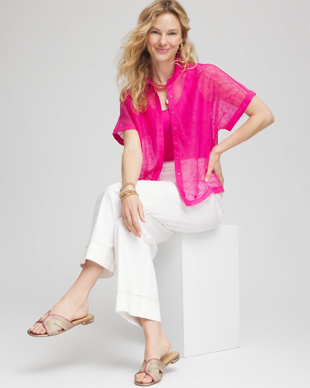 Chico's Clothing Deco Burnout Shirt