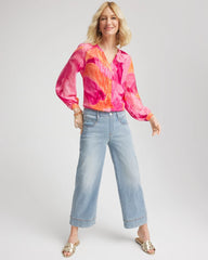 Chico's Clothing Watercolor Classic Fit Chiffon Blouse