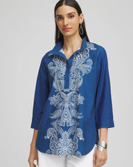 Chico's Clothing No Iron™ Paisley Buttonback Tunic