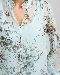 Chico's Clothing Floral Georgette Peasant Blouse