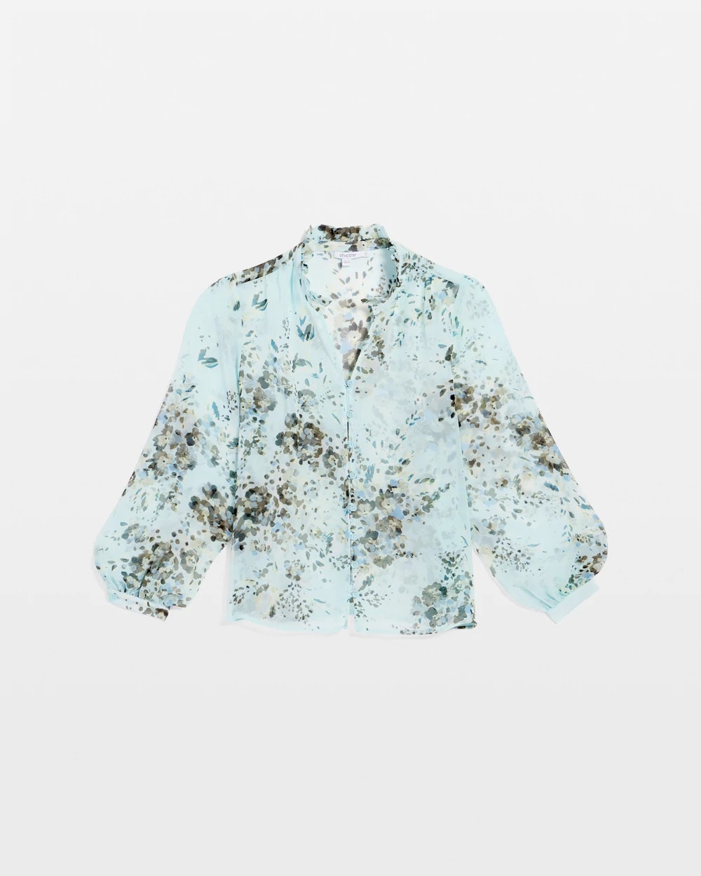 Chico's Clothing Floral Georgette Peasant Blouse