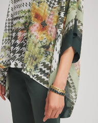 Chico's Clothing Printed Crinkle-Chiffon Pullover Poncho