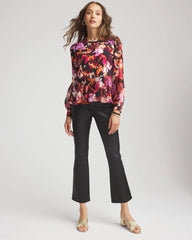 Chico's Clothing Printed Chiffon Peplum Top