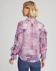 Chico's Clothing Gingham-Print Georgette Blouse