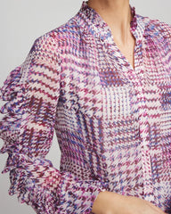 Chico's Clothing Gingham-Print Georgette Blouse
