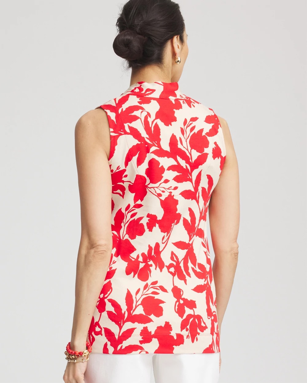 Chico's Clothing Floral Sleeveless V-Neck Tunic