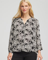 Chico's Clothing Caviar Bead Georgette Blouse