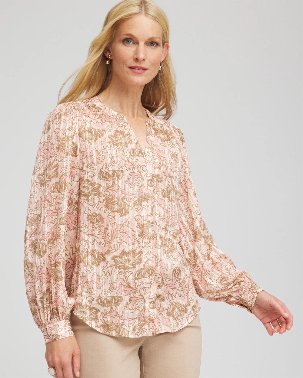 Chico's Clothing Revival Bloom Chiffon Blouse