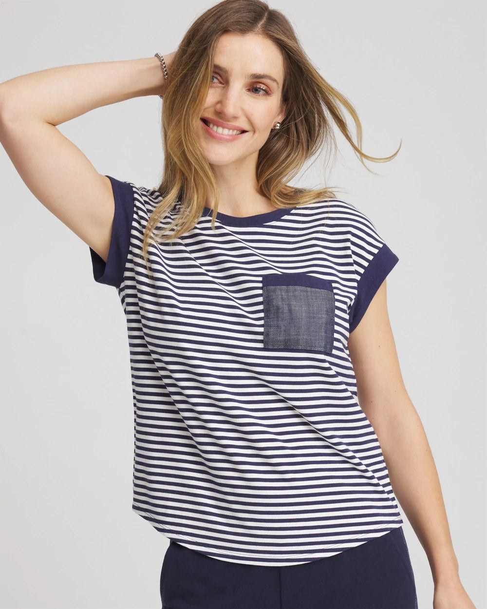 Chico's Clothing Zenergy® UPF Striped Tee
