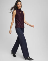 Chico's Clothing Burnout Mockneck Tank