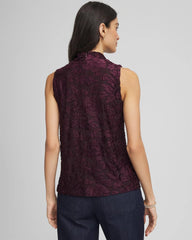 Chico's Clothing Burnout Mockneck Tank