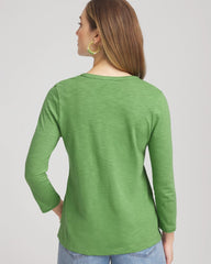 Chico's Clothing Cotton Slub Henley Shirt