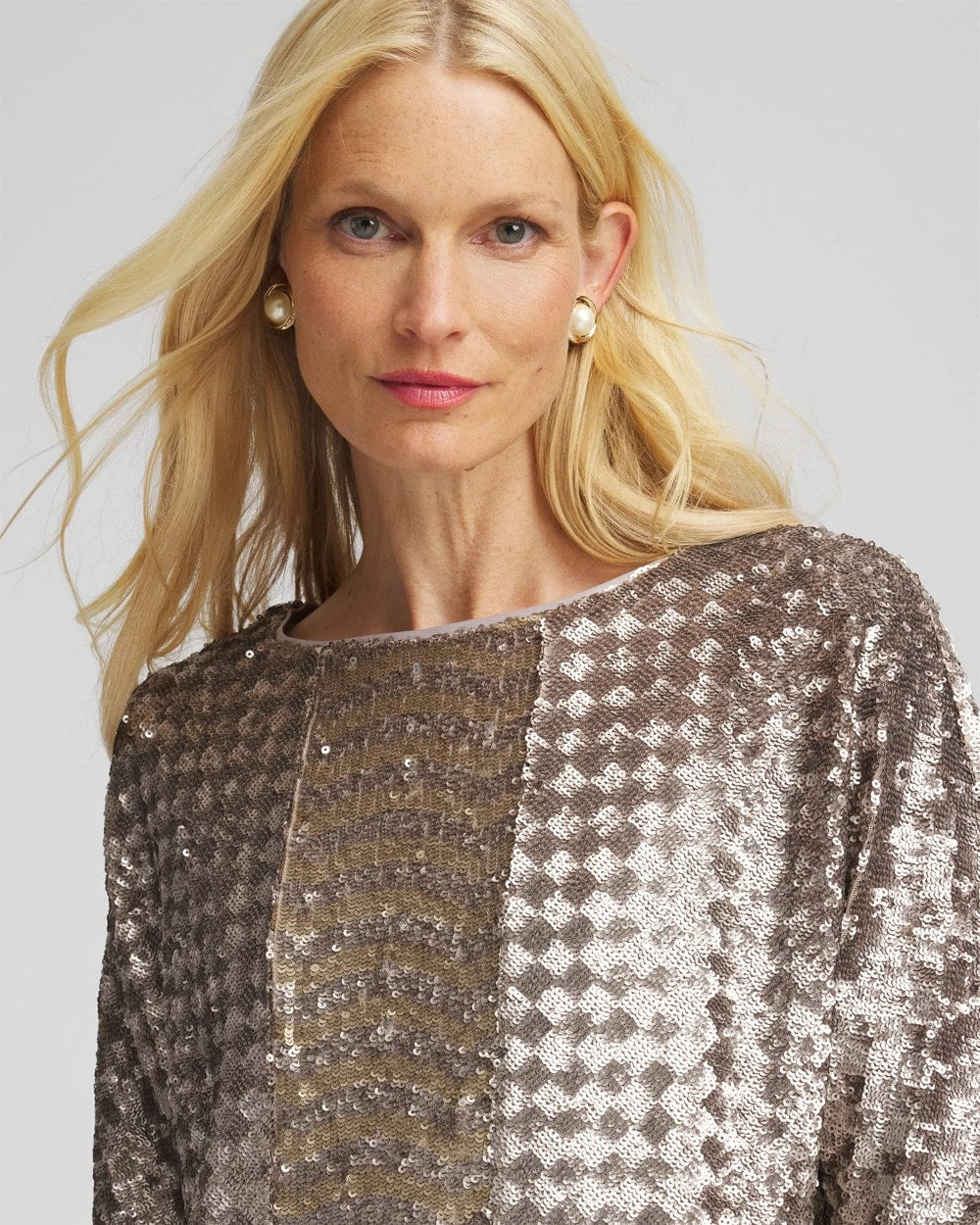 Chico's Clothing Art Deco Dolman Sequins Tee