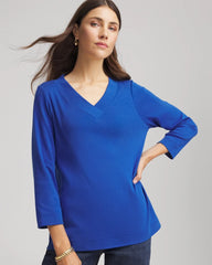 Chico's Clothing Pima Cotton 3/4 Sleeve Tee