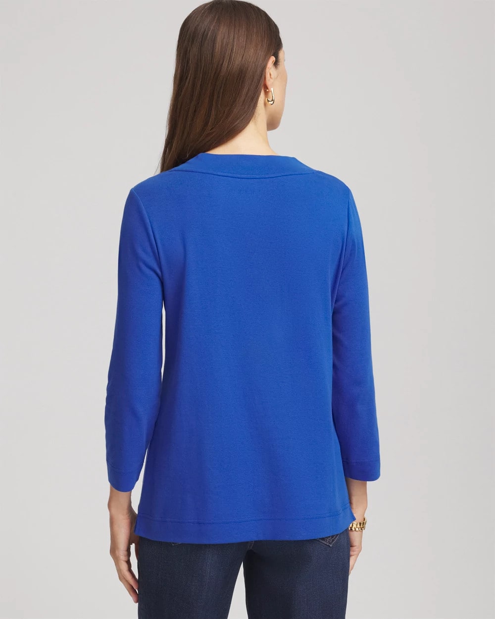 Chico's Clothing Pima Cotton 3/4 Sleeve Tee