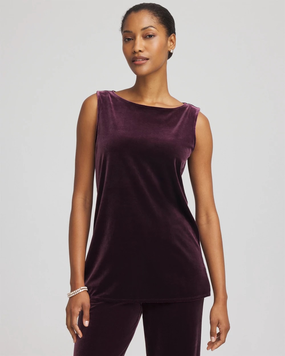 Chico's Clothing Travelers™ Velvet Side-Slit Tank