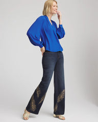 Chico's Clothing Splitneck Pullover Crepe Blouse