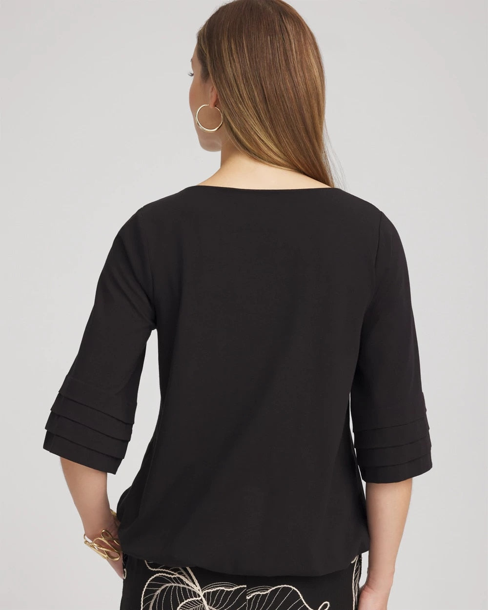 Chico's Clothing Boatneck Bubble-Hem Top