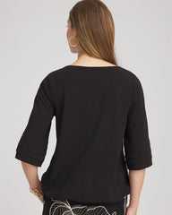 Chico's Clothing Boatneck Bubble-Hem Top