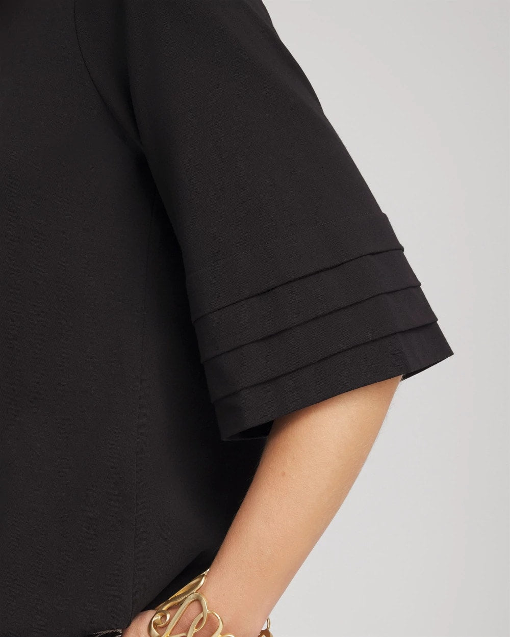 Chico's Clothing Boatneck Bubble-Hem Top