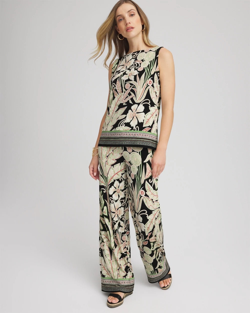 Chico's Clothing Travelers™ Island-Motif Side-Slit Tank