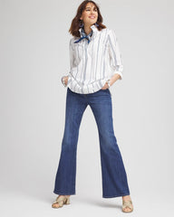 Chico's Clothing No Iron™ Striped Buttonback Stretch Tunic