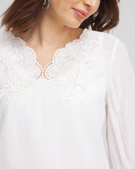 Chico's Clothing Embroidered Cutout Blouse