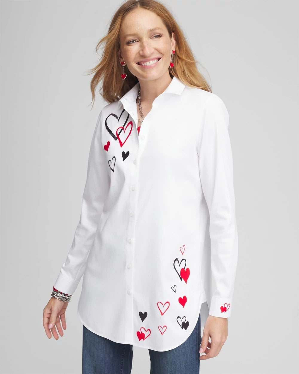 Chico's Clothing No Iron™ Valentine's Day Embroidered Tunic