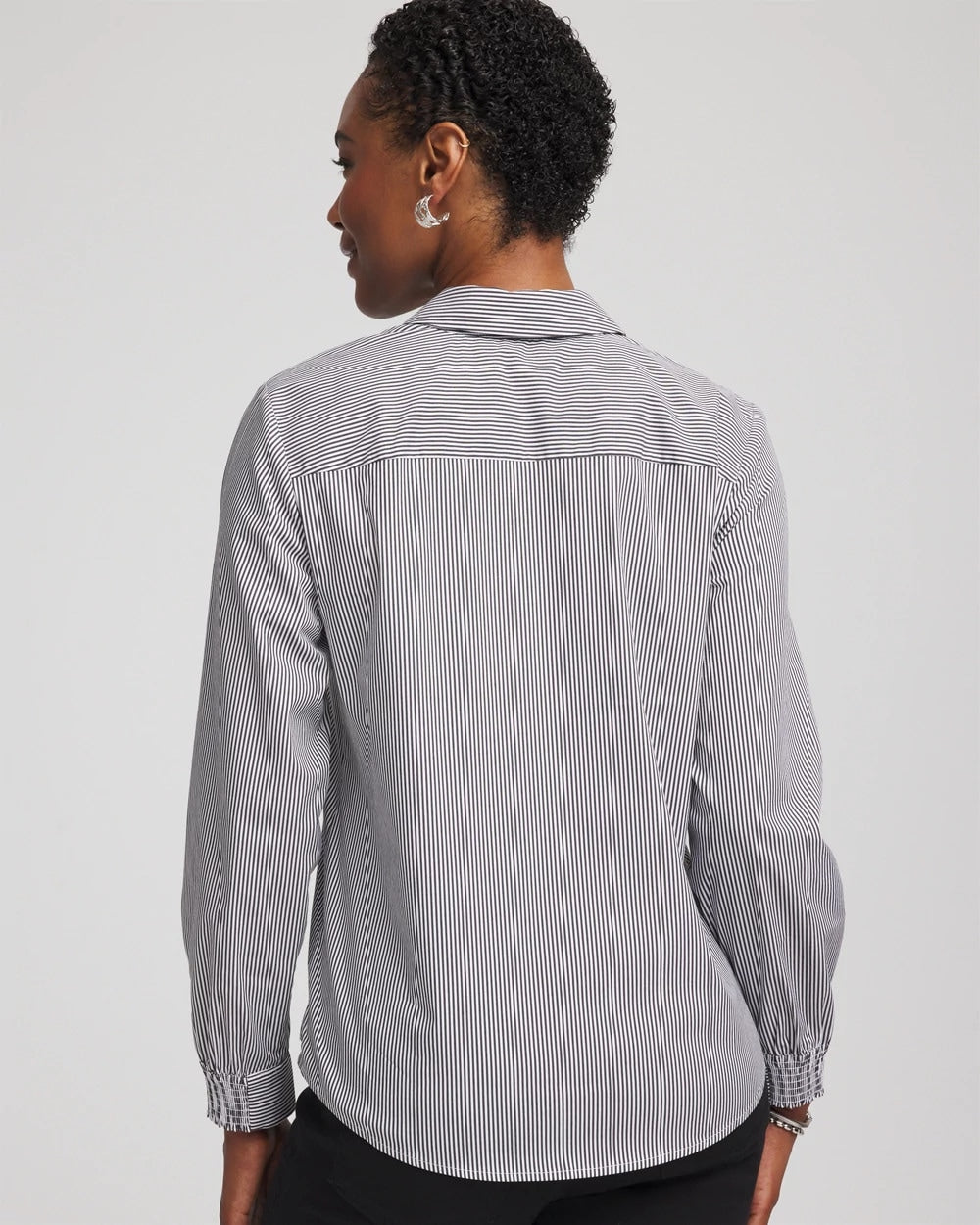 Chico's Clothing Poplin Stripe Shirt