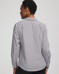 Chico's Clothing Poplin Stripe Shirt