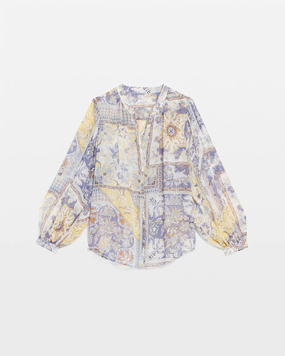 Chico's Clothing Artisanal Georgette Blouson-Sleeve Blouse