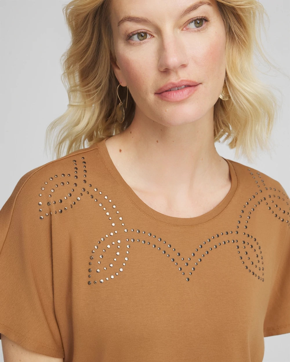 Chico's Clothing Studded Tapered Dolman Top