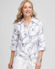 Chico's Clothing No Iron™ Seashell Tie-Front Top