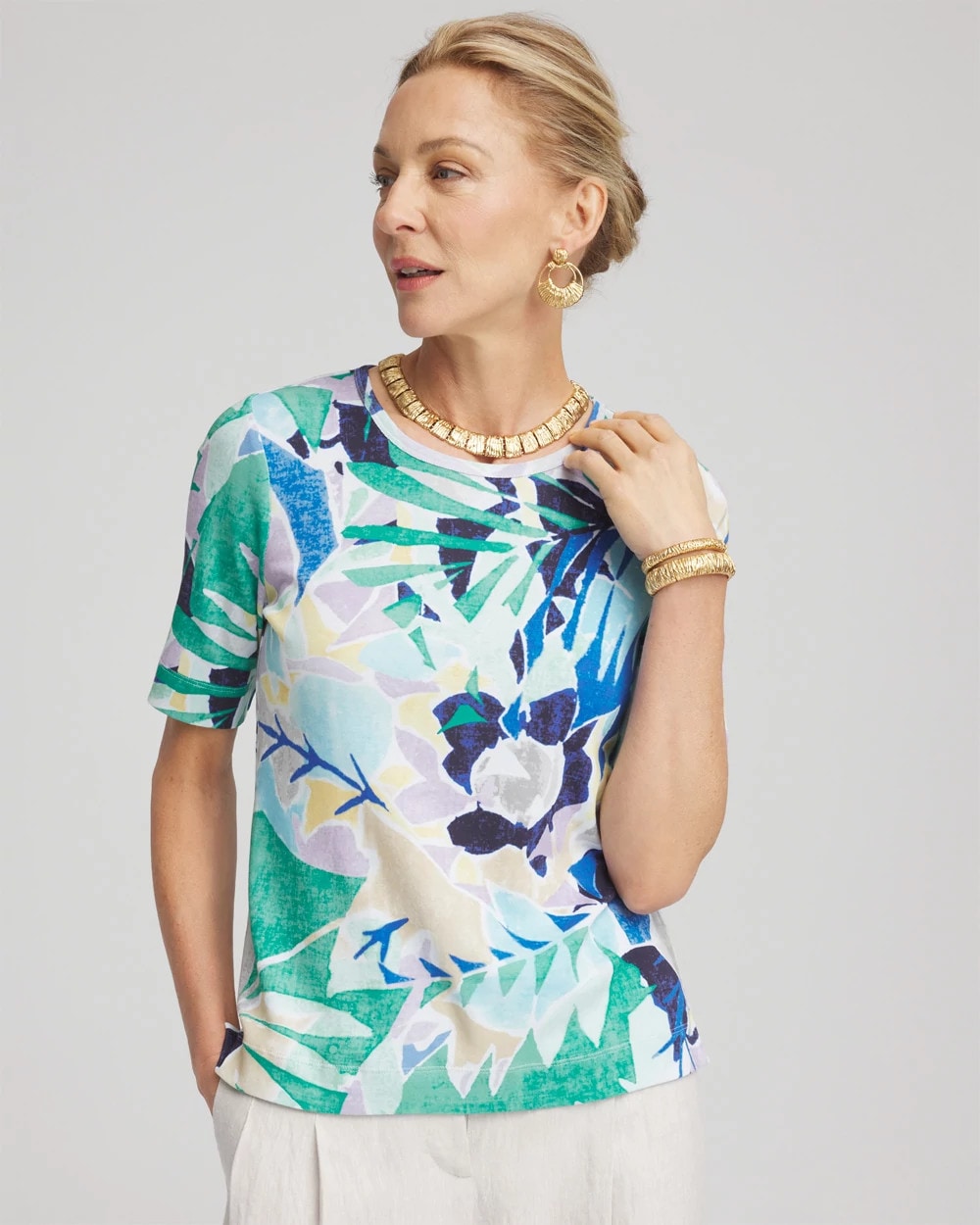 Chico's Clothing Pima Short Sleeve Everyday Tee