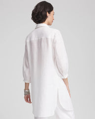 Chico's Clothing Pintuck Placket Linen Tunic