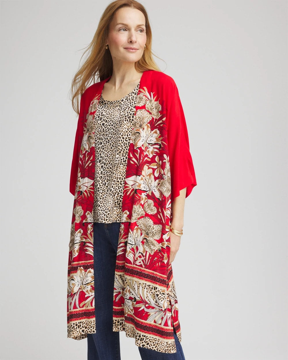 Chico's Clothing Art Nouveau Long Kimono