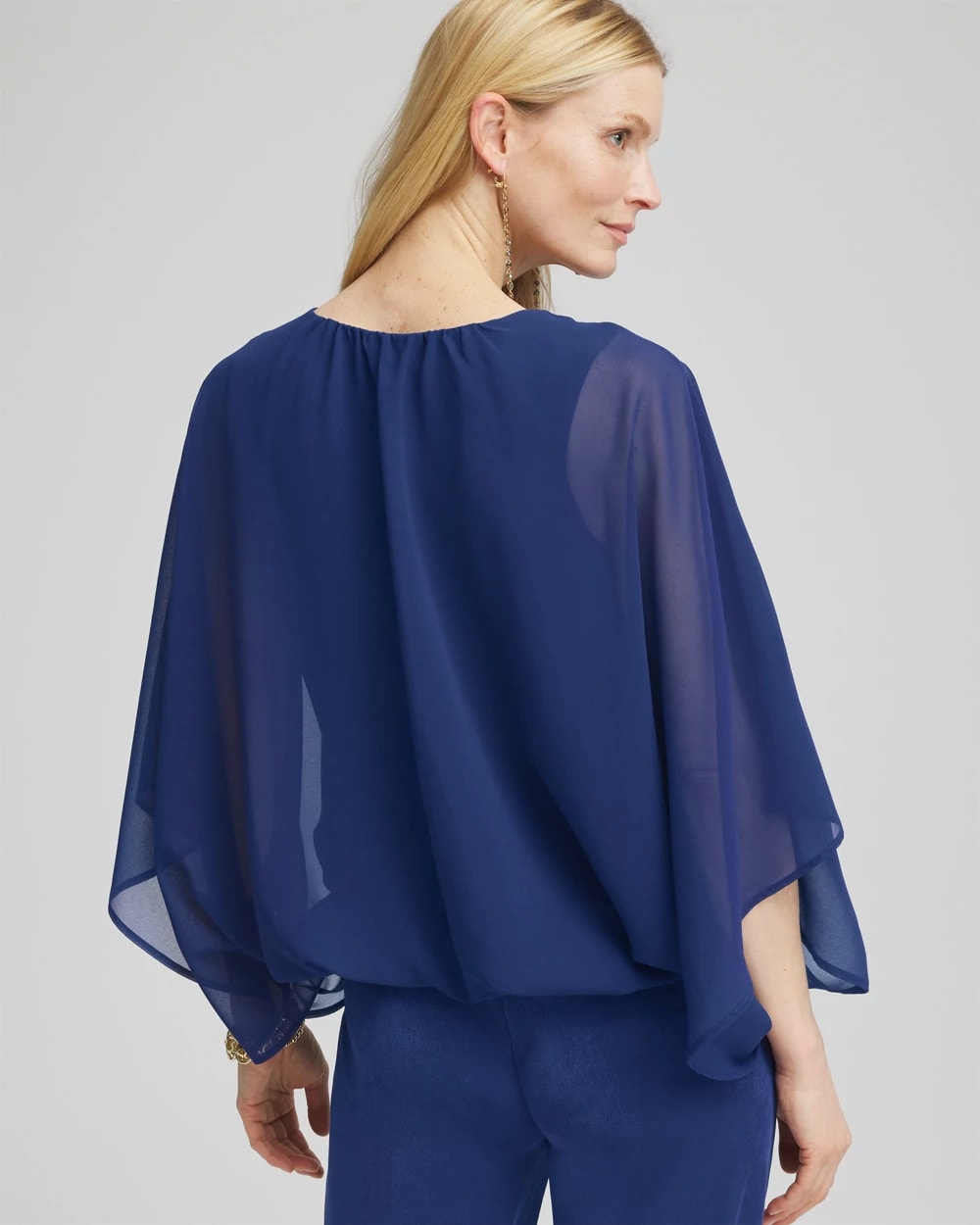 Chico's Clothing Travelers™ Collection Bubble Hem Chiffon Blouse