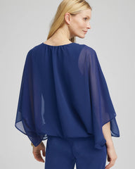 Chico's Clothing Travelers™ Collection Bubble Hem Chiffon Blouse