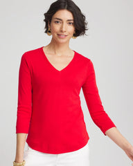 Chico's Clothing Everyday 3/4 Sleeve V-Neck Tee