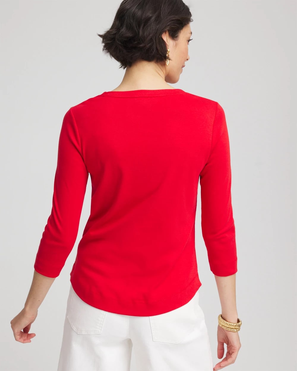 Chico's Clothing Everyday 3/4 Sleeve V-Neck Tee