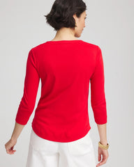 Chico's Clothing Everyday 3/4 Sleeve V-Neck Tee
