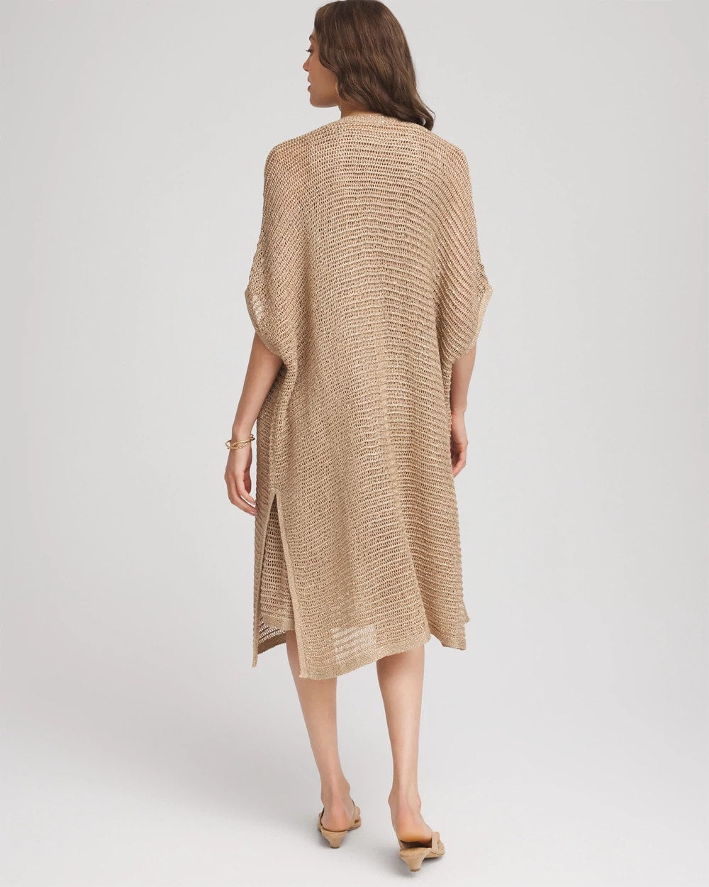 Chico's Clothing Crochet-Knit Sequins Ruana