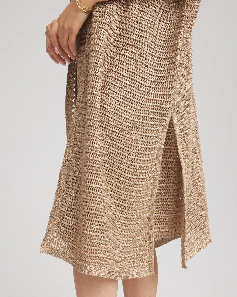 Chico's Clothing Crochet-Knit Sequins Ruana
