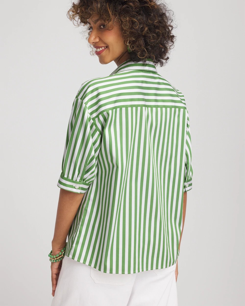 Chico's Clothing No Iron™ Short Striped Shirt