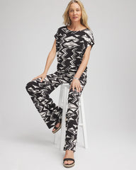 Chico's Clothing Travelers™ Crinkled Knit Geo-Print Top