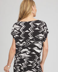 Chico's Clothing Travelers™ Crinkled Knit Geo-Print Top