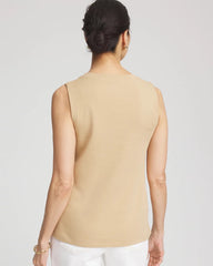 Chico's Clothing Sleeveless V-Neck Button Tank