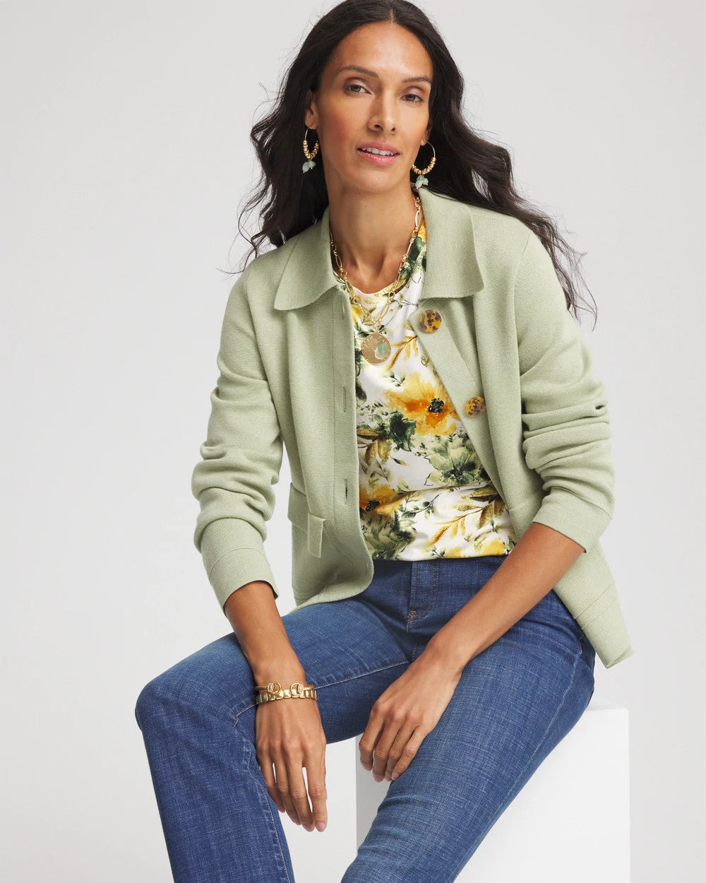 Chico's Clothing Touch of Cool™ Elbow-Sleeve Perfect Tee