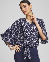 Chico's Clothing Ecovero™ Tie-Front Frill Sleeve Blouse
